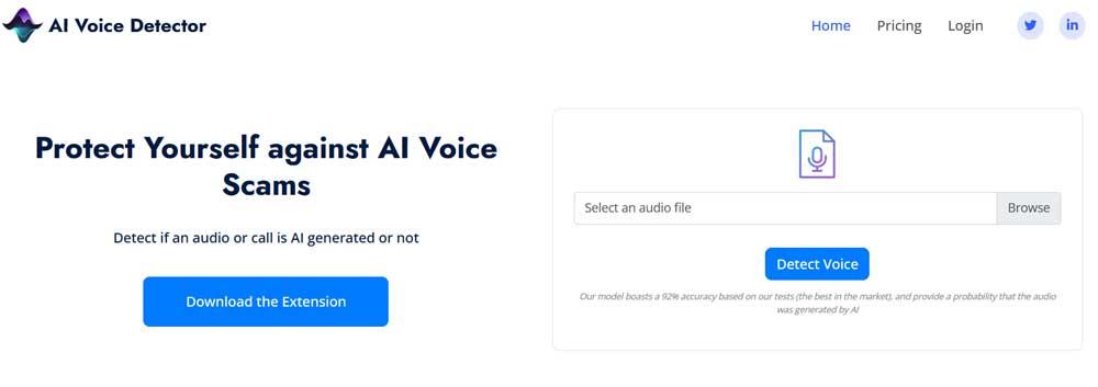 interfaz AI Voice Detector